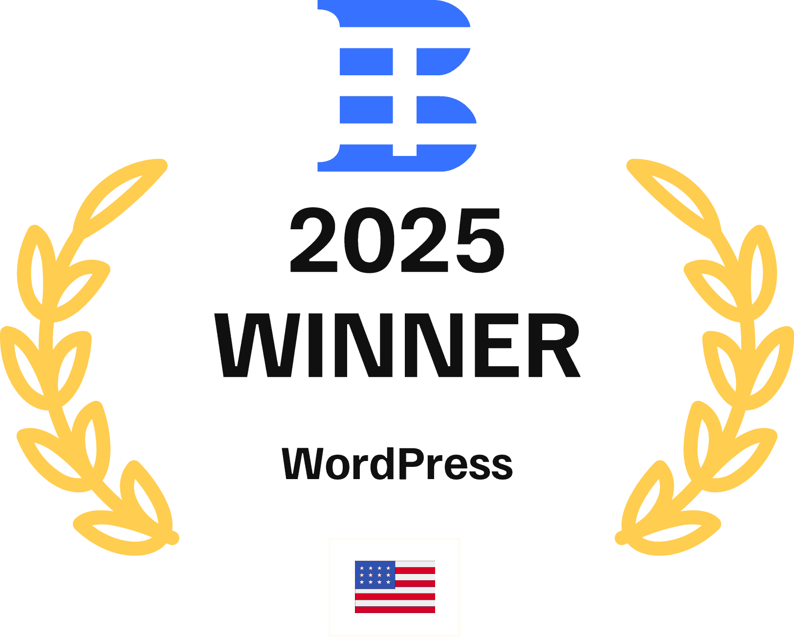 Wordpress Winner 2025 - Black Text certificate